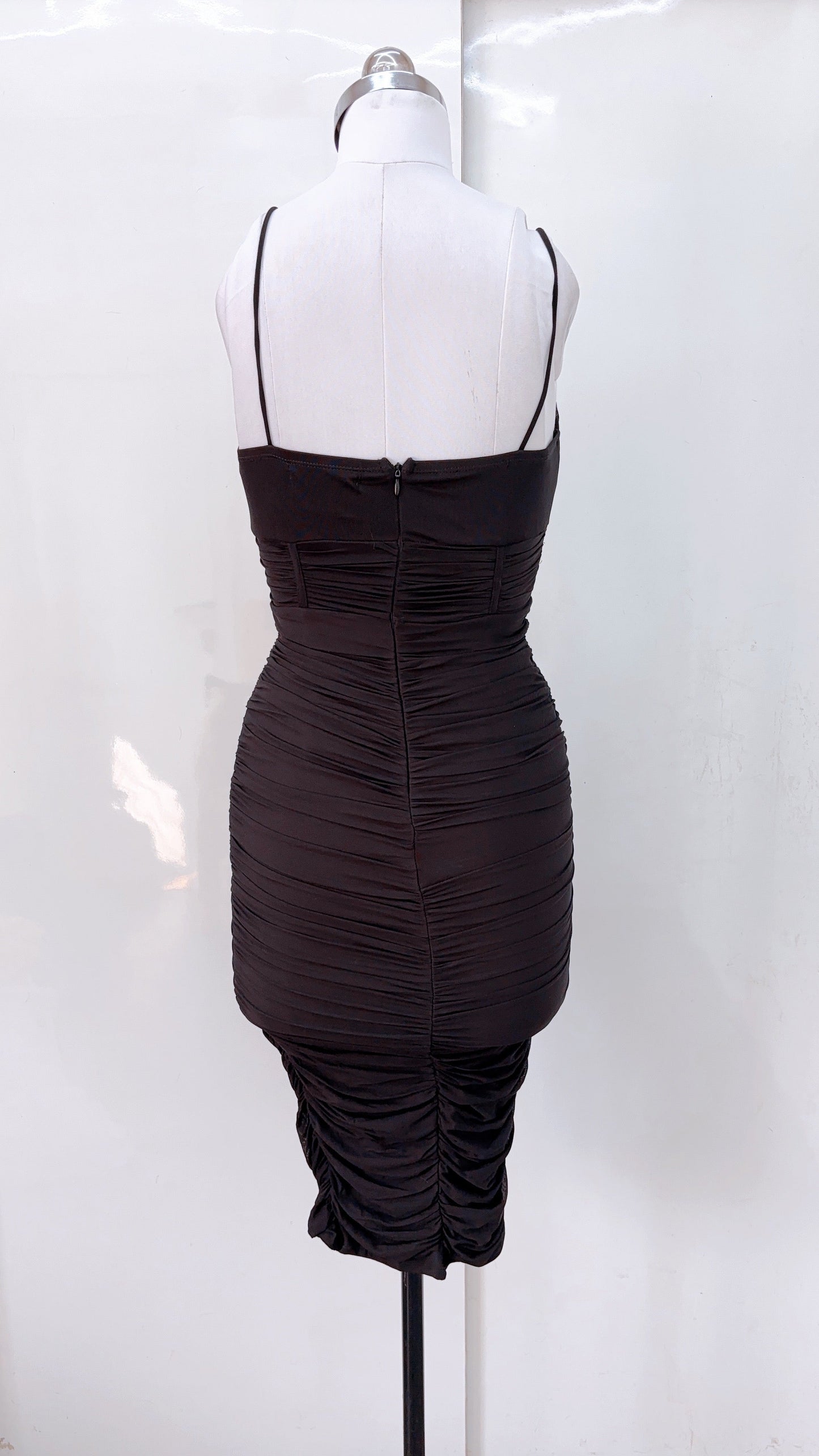 Black Ruched Corset Dress