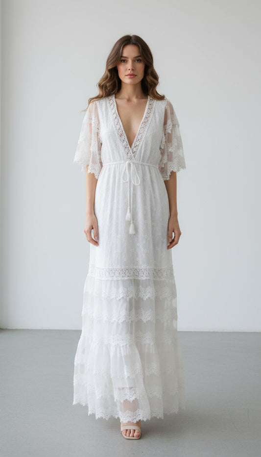 White Lace Beach Dress