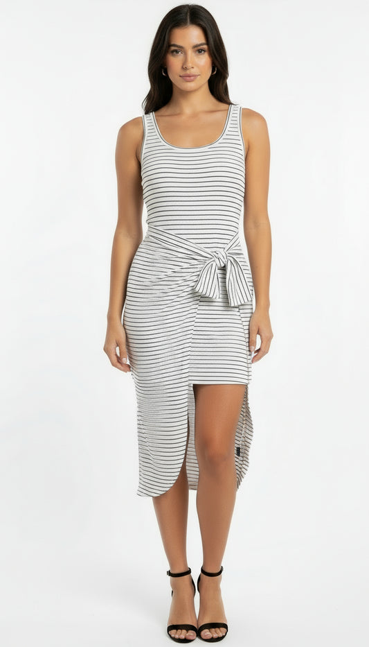 Stripe Draped Dress