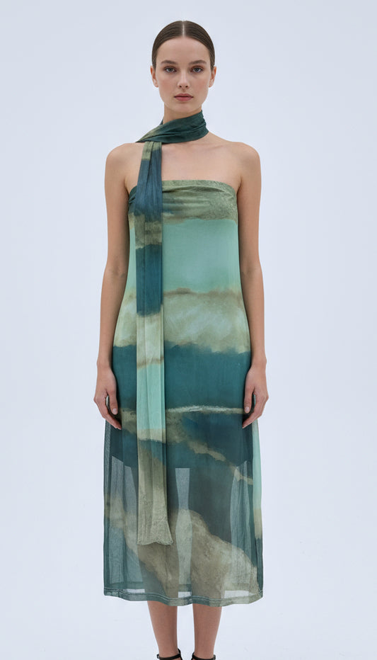 Marble Scarf Dress