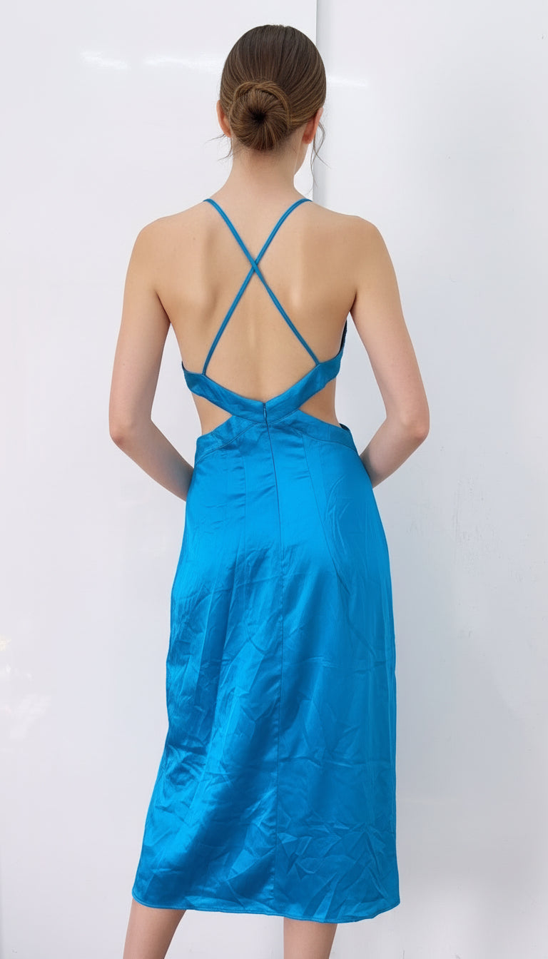 Blue Cut Out Dress