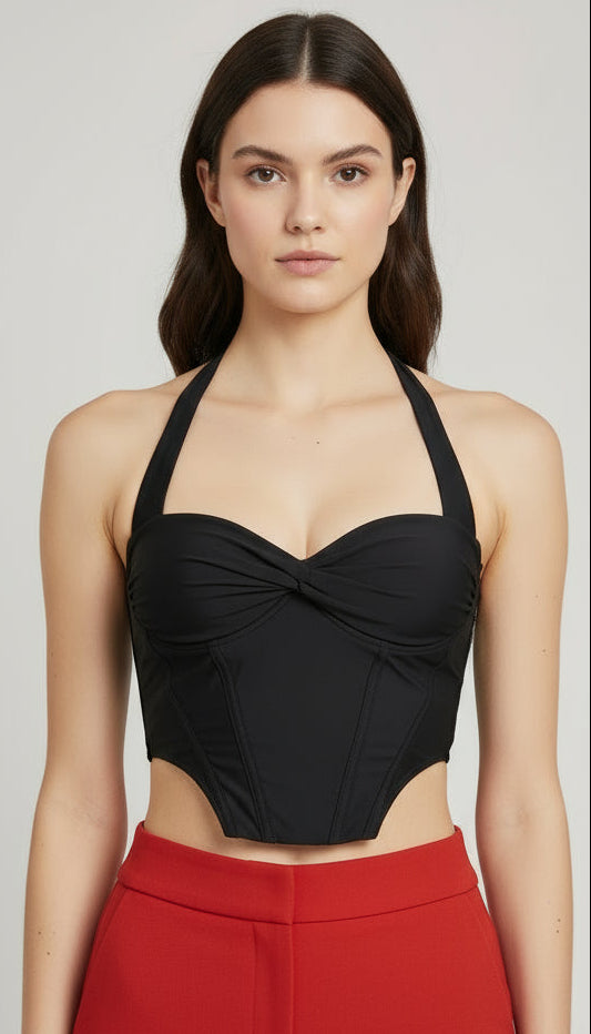 Black Sweetheart Neckline Corset