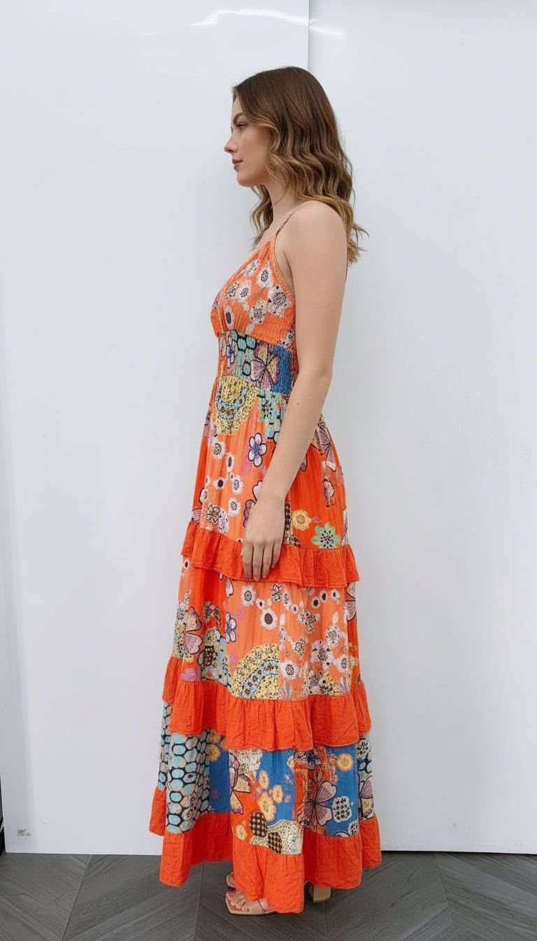 Orange Frilled Dress