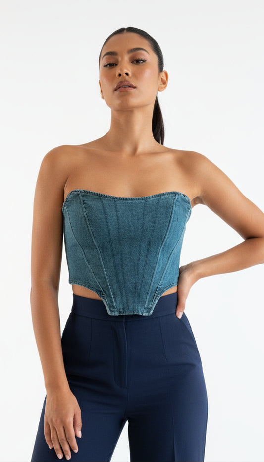 Blue Denim Corset