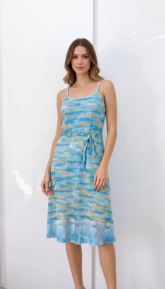 Blue Crochet Dress