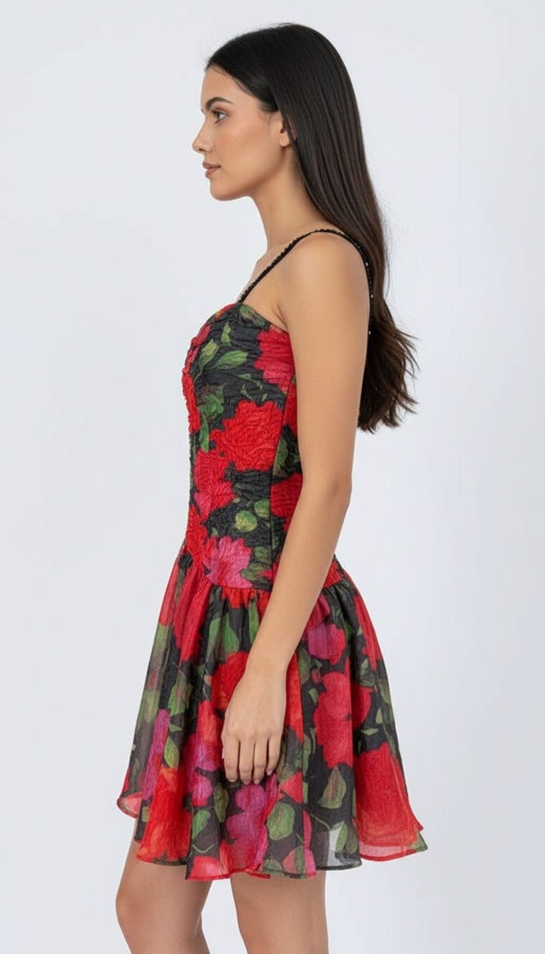 Floral Bedazzled Dress