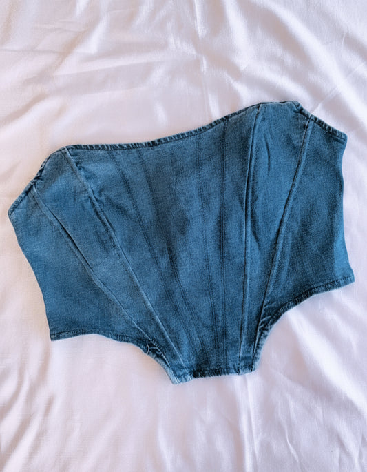Blue Denim Corset