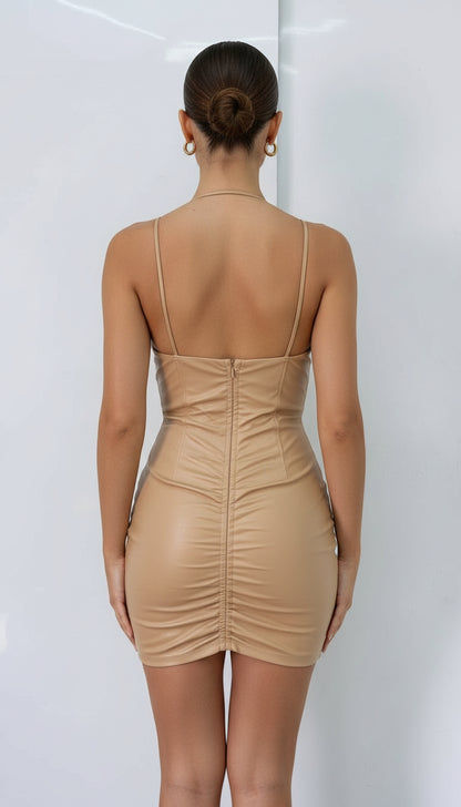 Nude PU Dress