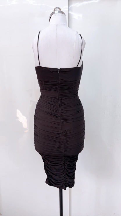 Black Ruched Corset Dress