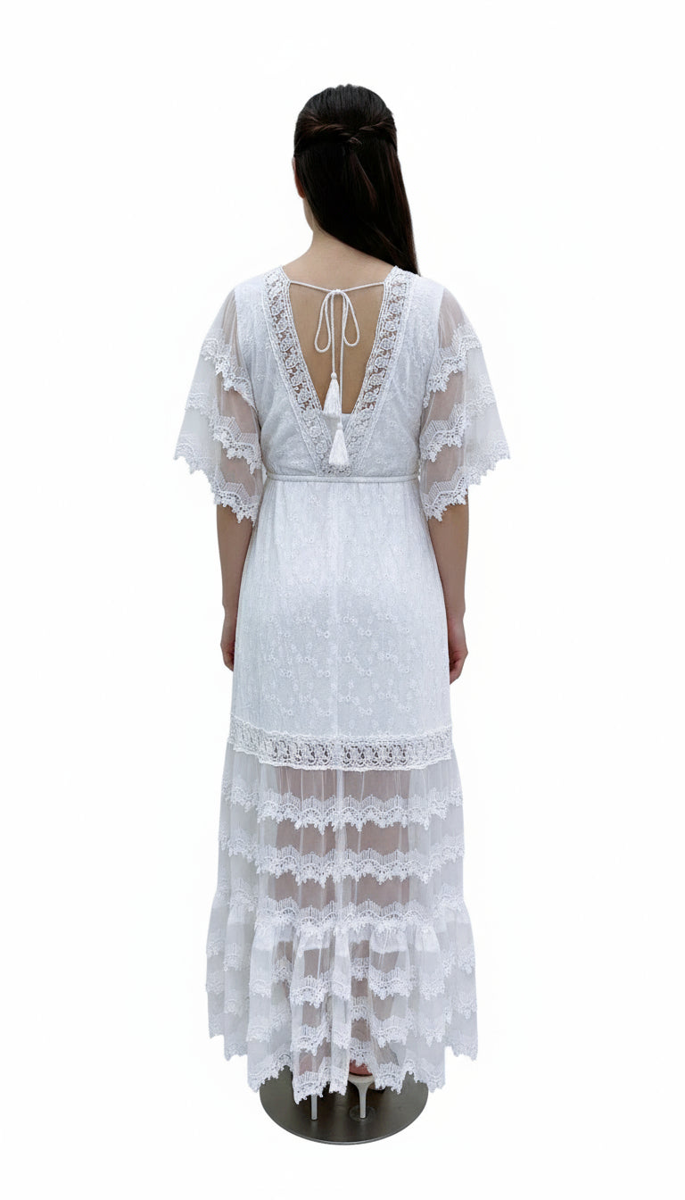 White Lace Beach Dress