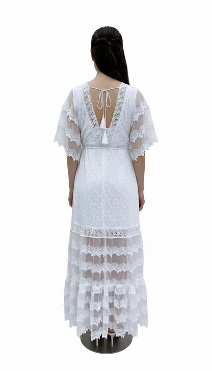 White Lace Beach Dress