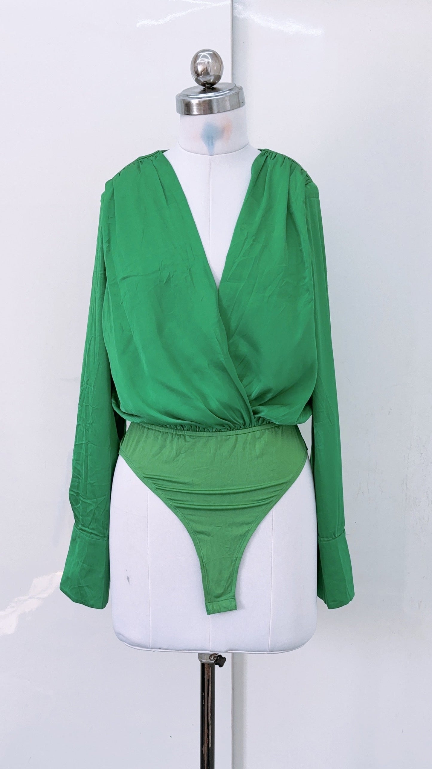 Satin Green Bodysuit
