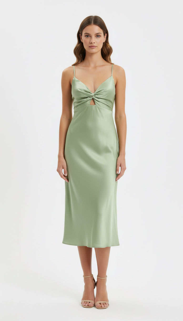 Pastel Green Satin Dress