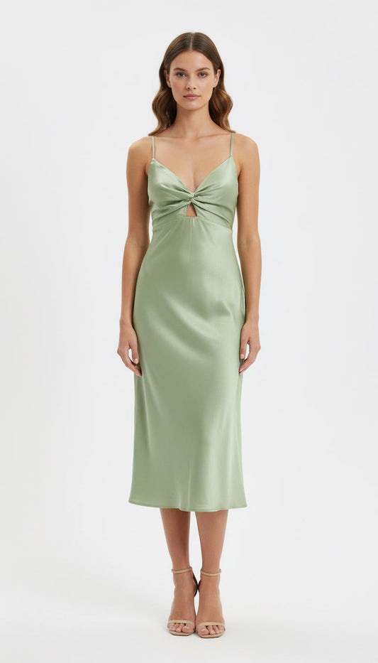 Pastel Green Satin Dress