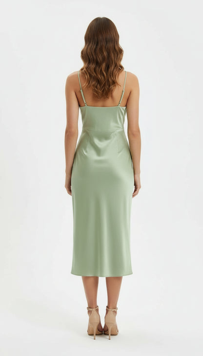 Pastel Green Satin Dress