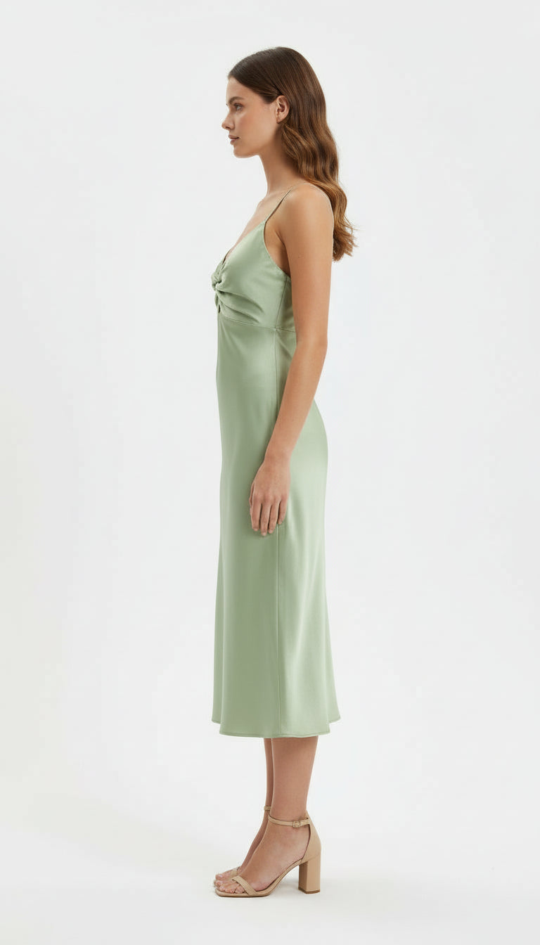 Pastel Green Satin Dress