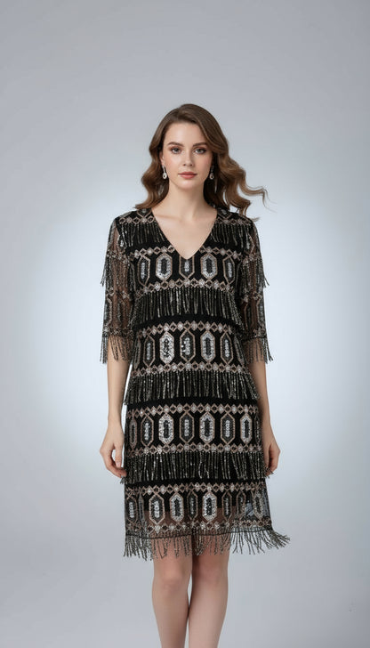 Zara Fringe Sequin Dress