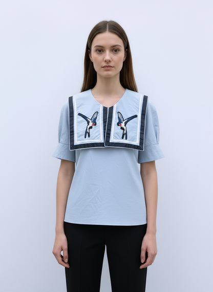 Blue Kingfisher Korean Shirt