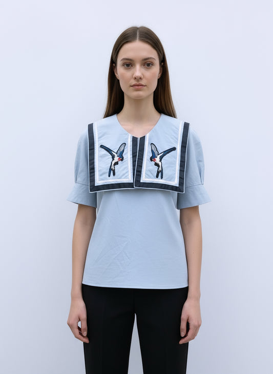 Blue Kingfisher Korean Shirt