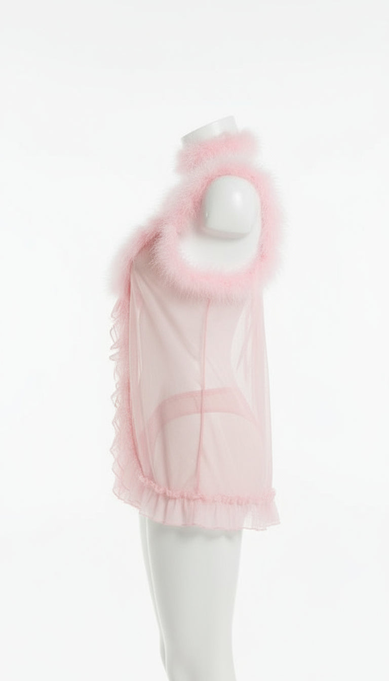 Pink Princess Lingerie Topwear with Choker