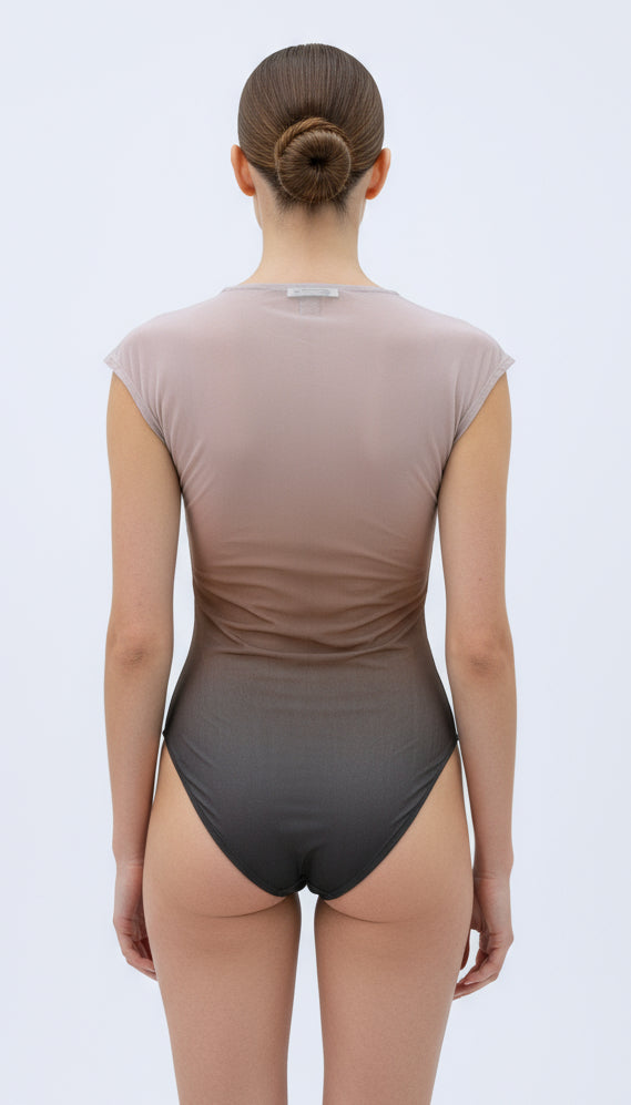 Brown Ombre Sheer Bodysuit