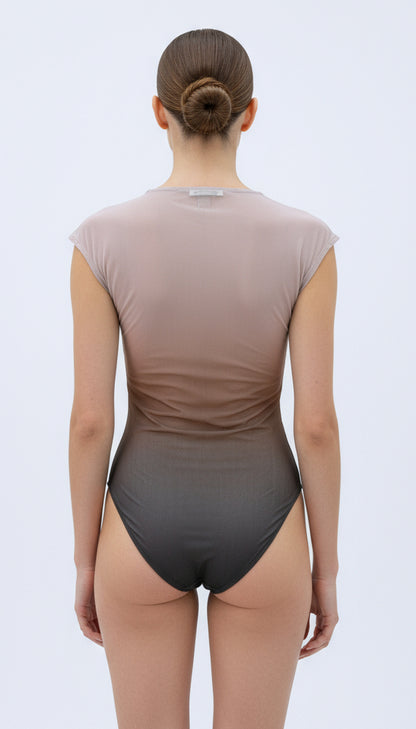 Brown Ombre Sheer Bodysuit
