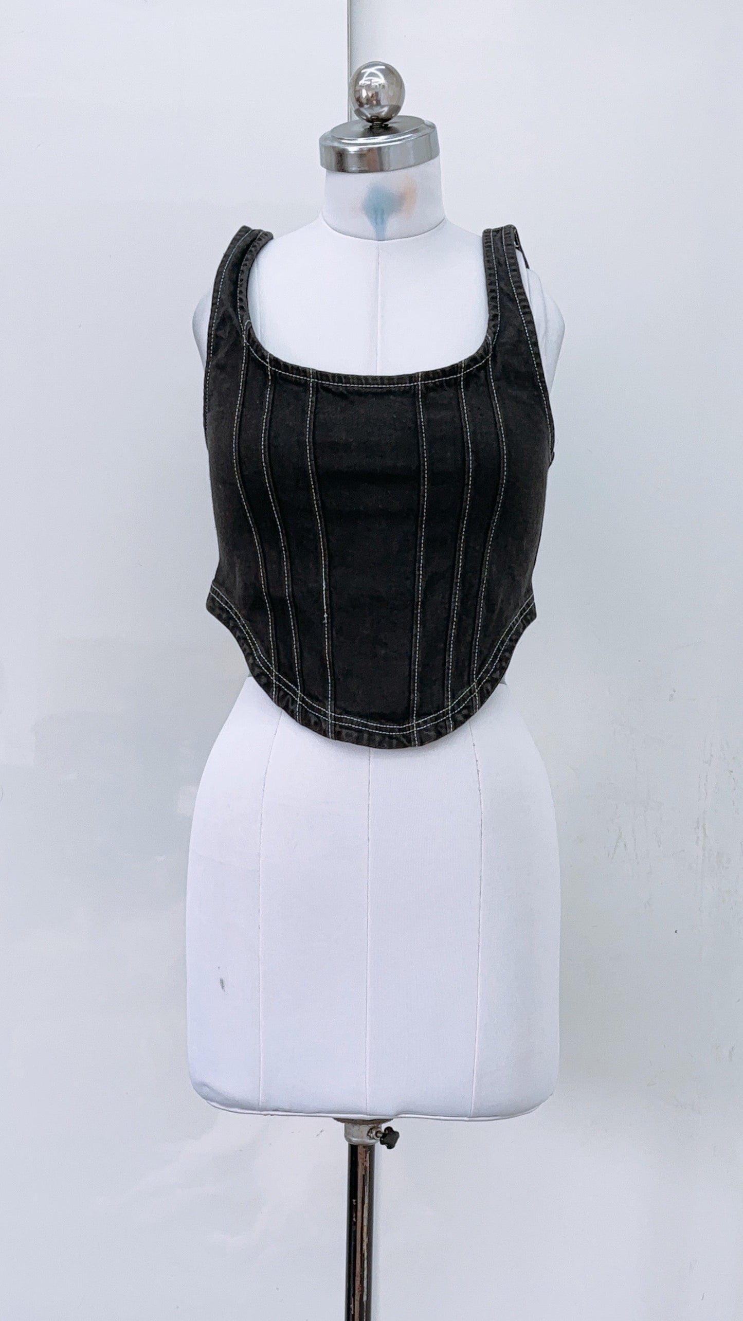 Black Denim Corset