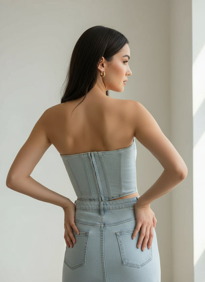 Blue Tube Denim Corset