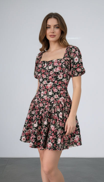 Floral Balloon Dress