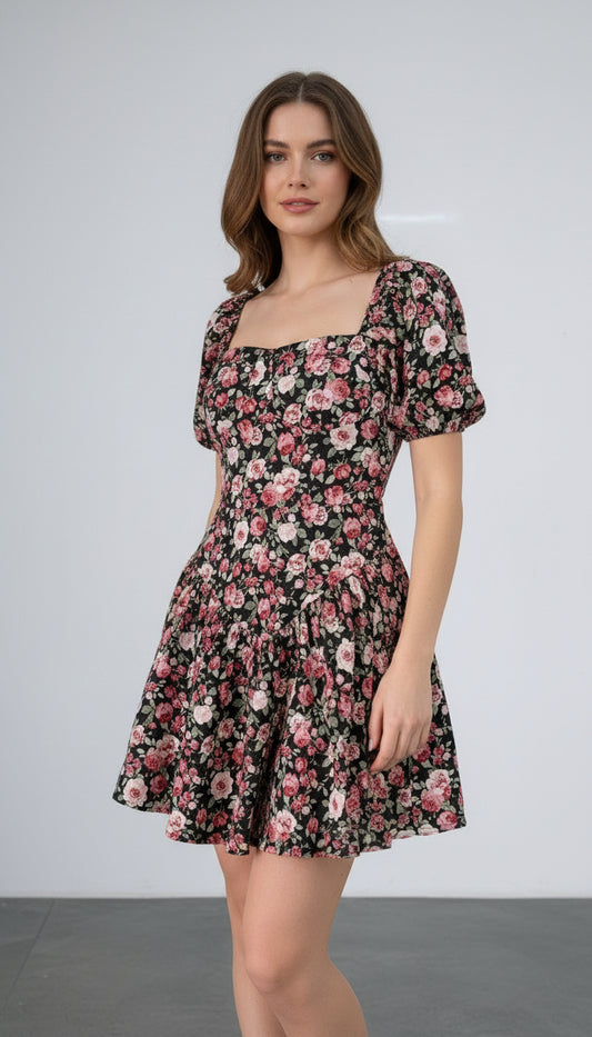 Floral Balloon Dress