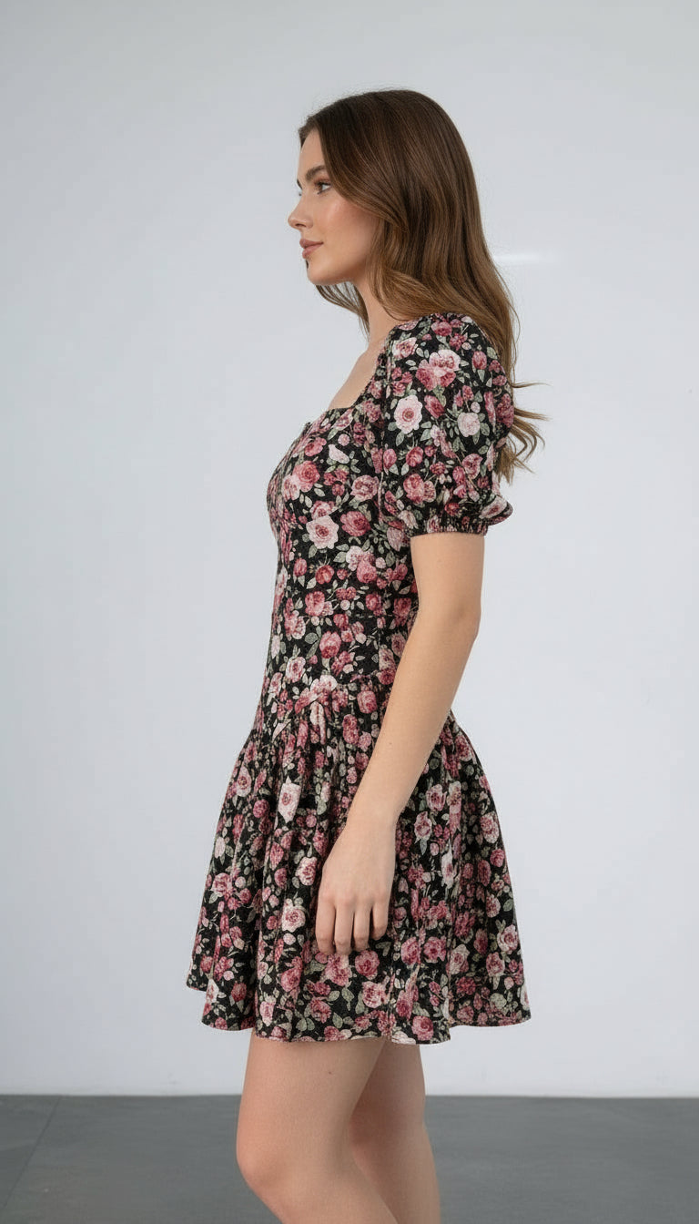Floral Balloon Dress