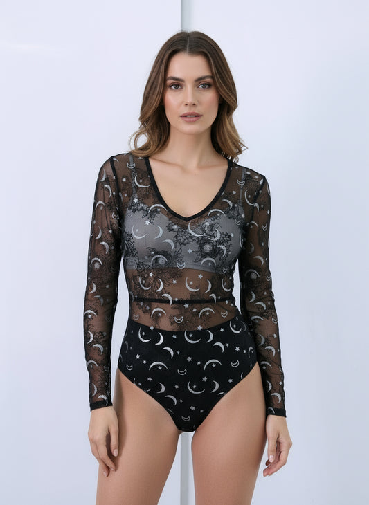 Black Sheer Bodysuit