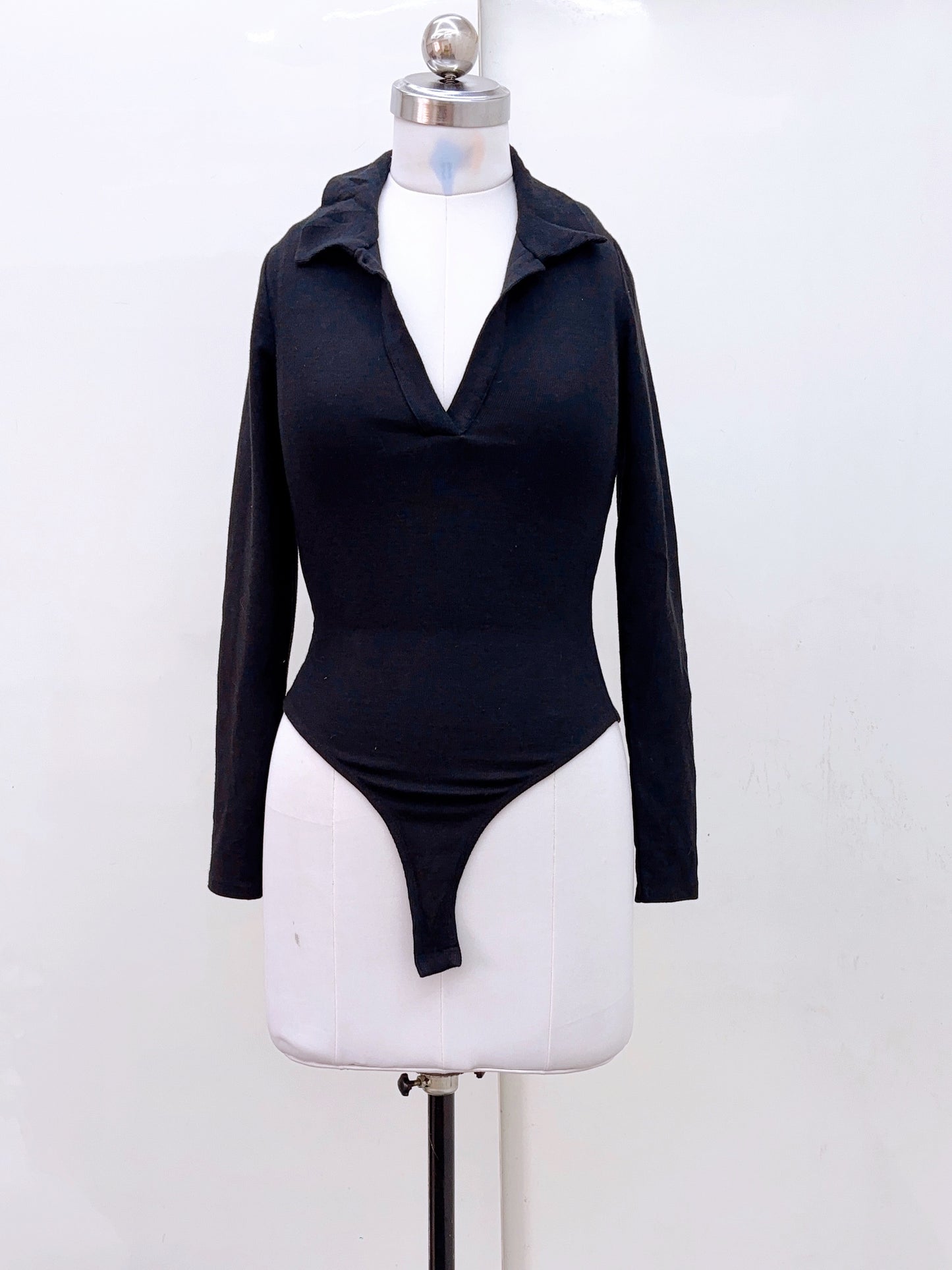 Zara Black Ribbed Bodysuit