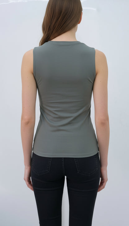 Double Breasted Grey Top