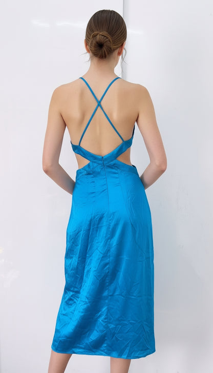 Blue Cut Out Dress