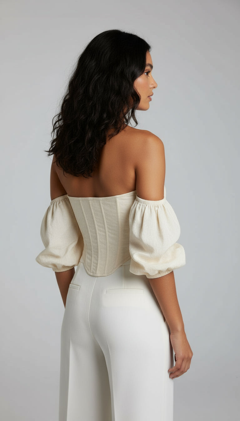Cream Off Shoulder Corset