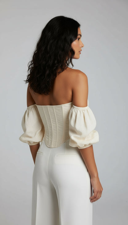 Cream Off Shoulder Corset