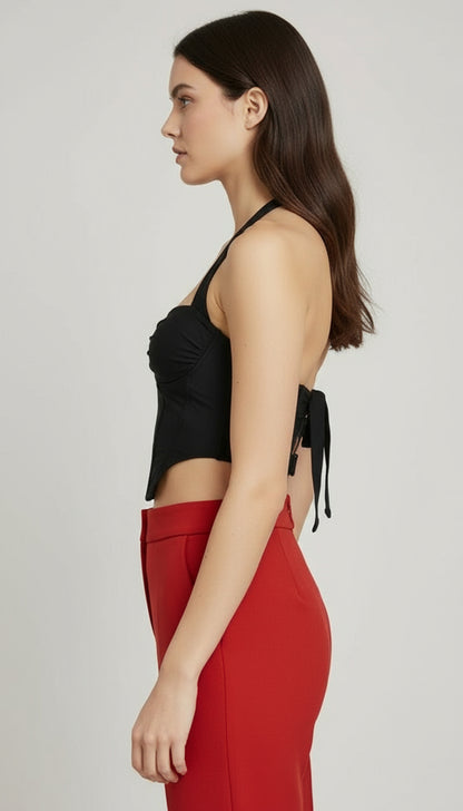 Black Sweetheart Neckline Corset
