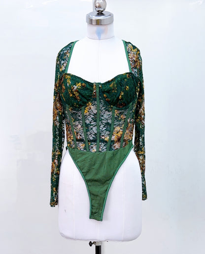 Green Corset Bodysuit