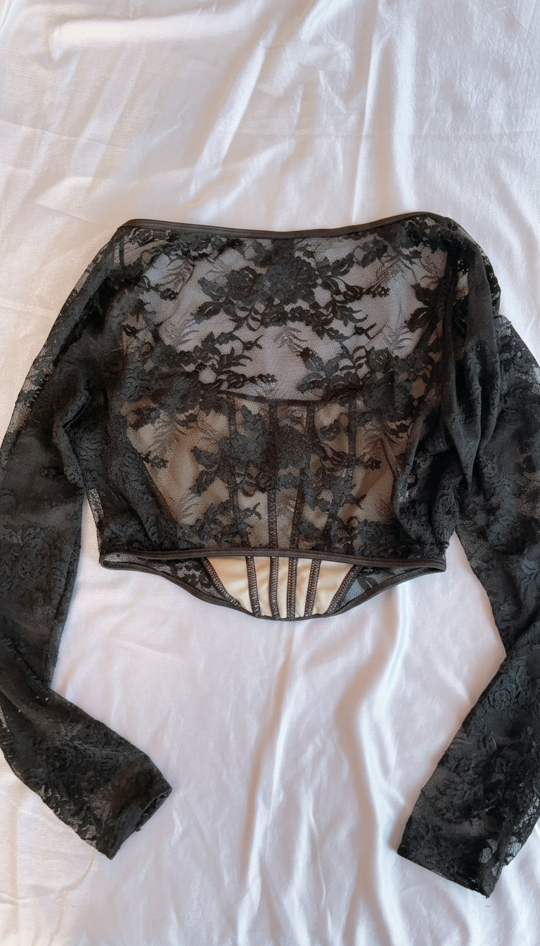 Black Lace Corset Top