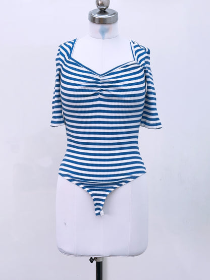 Blue Striped Bodysuit