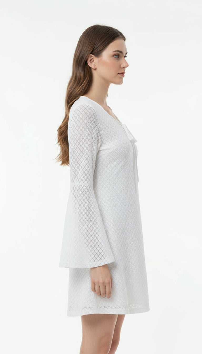 White Batwing Dress