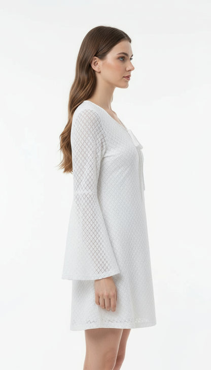 White Batwing Dress