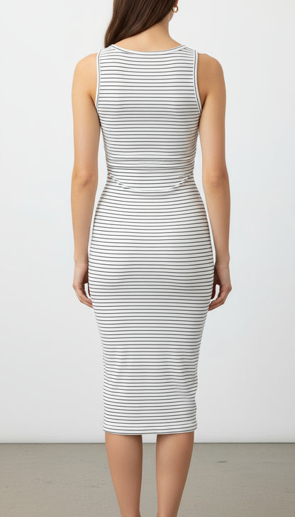 Stripe Draped Dress