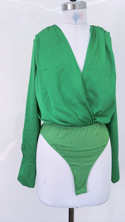 Satin Green Bodysuit