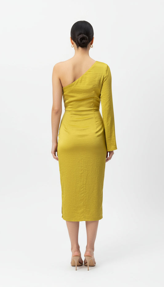 Yellow Satin Dress