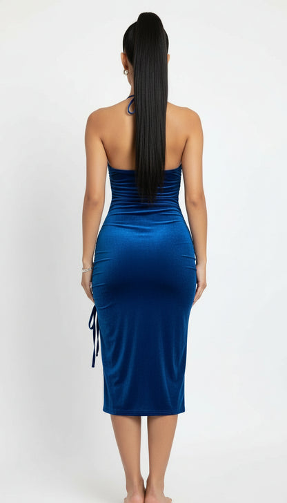 Blue Velvet Dress