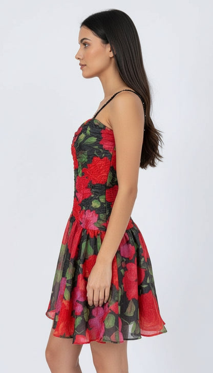 Floral Bedazzled Dress