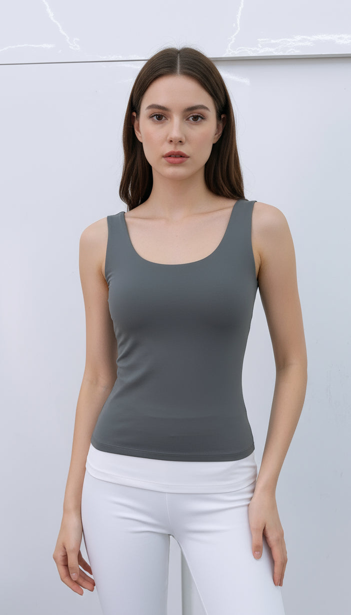 Double Breasted Grey Top