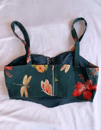 Denim Embroidered Corset